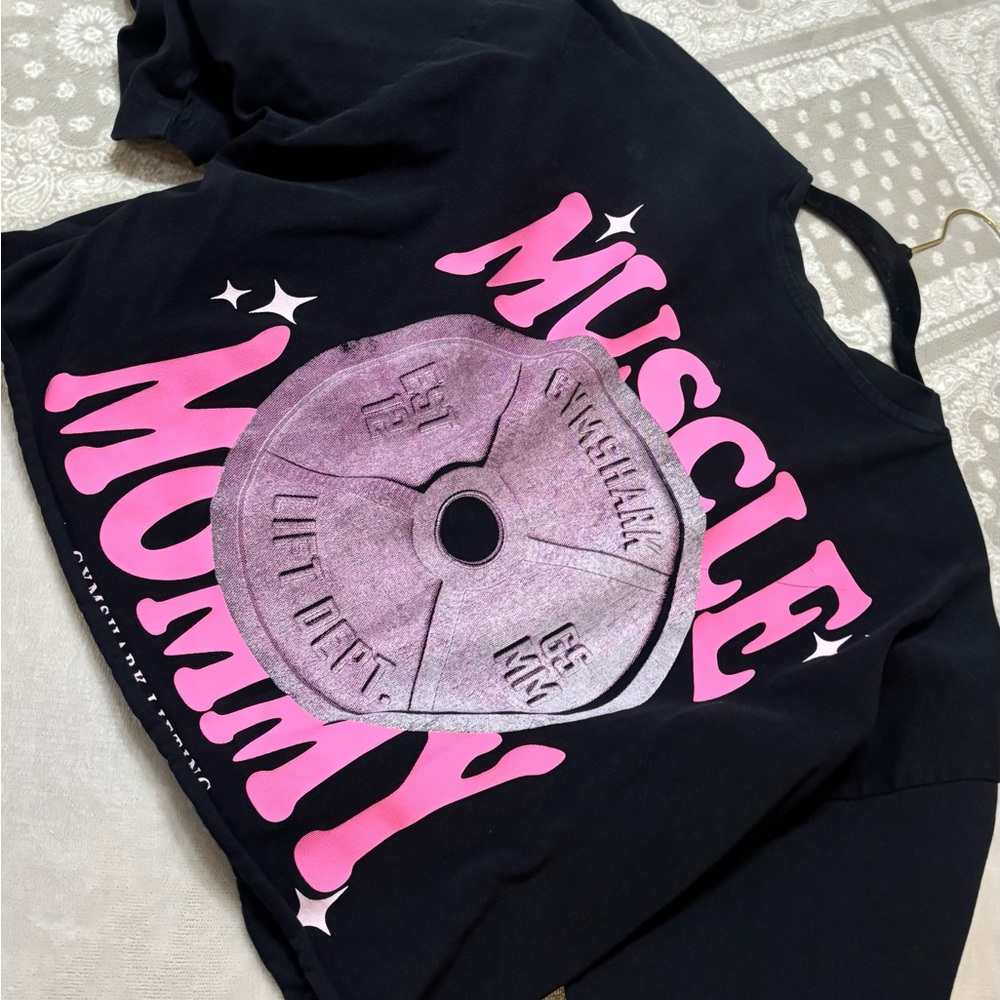 Gymshark Black Crew Neck Tee with White Size Tag